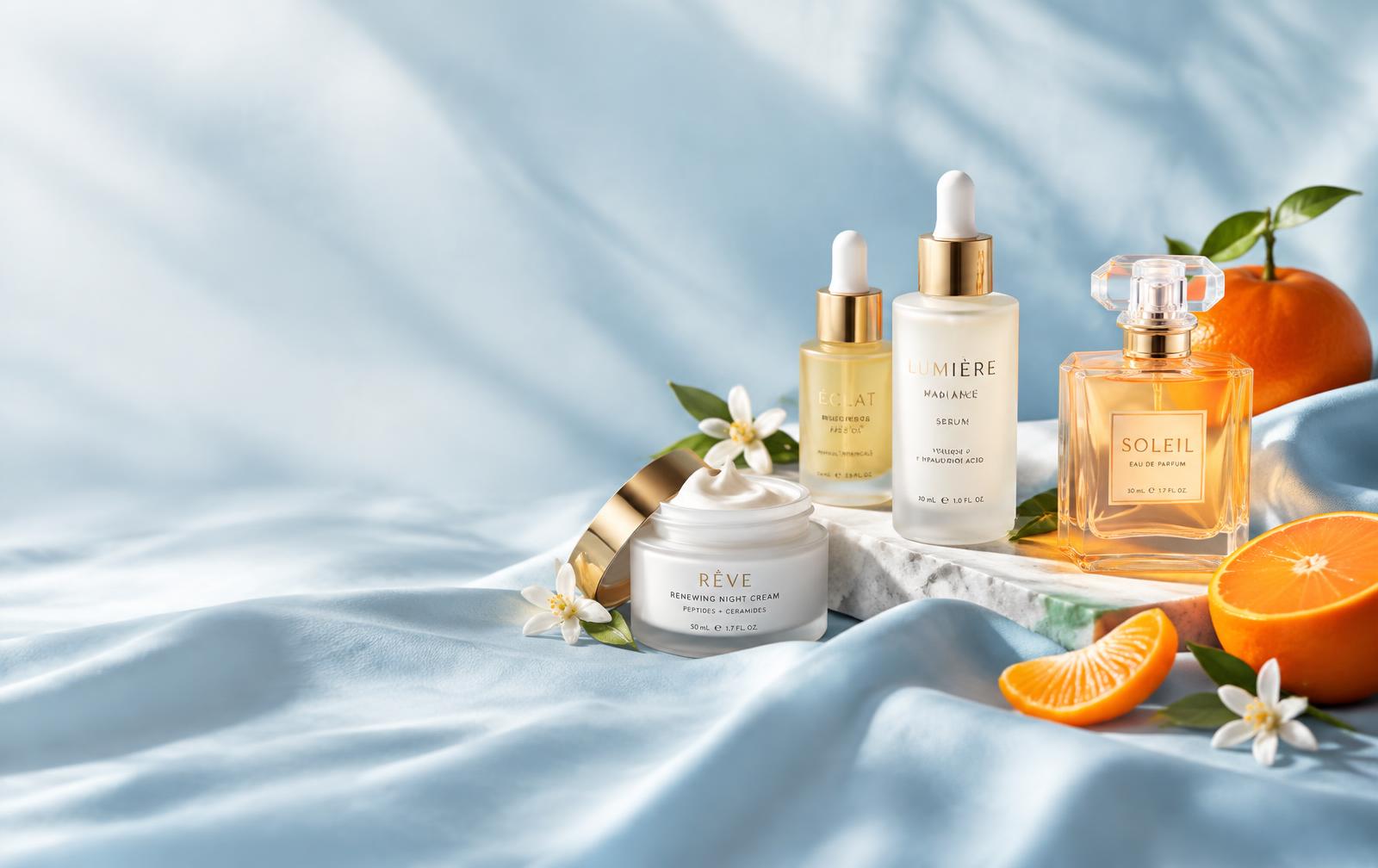 Luxury skincare and fragrance collection